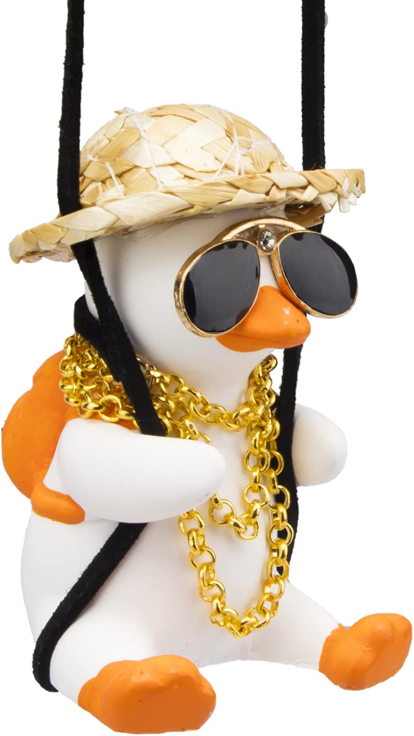 Shake Duck Car Pendant - Funny Hanging Ornament for Rear View Mirror - Cute Decoration