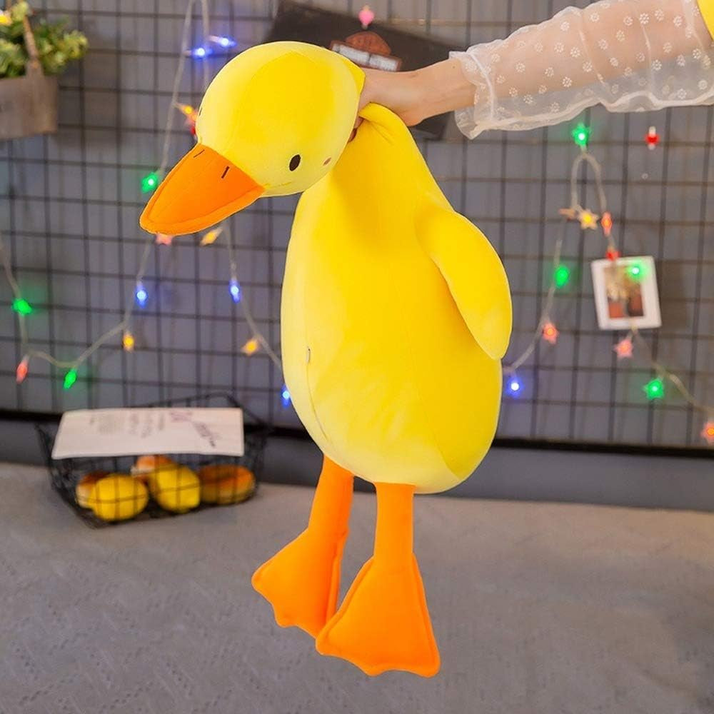 Goose Plush Toy Cute Duck Plushie Hugging Plush Pillow Duck Stuffed Animal for Kids and Friends (Yellow round Eyes,43.3'')