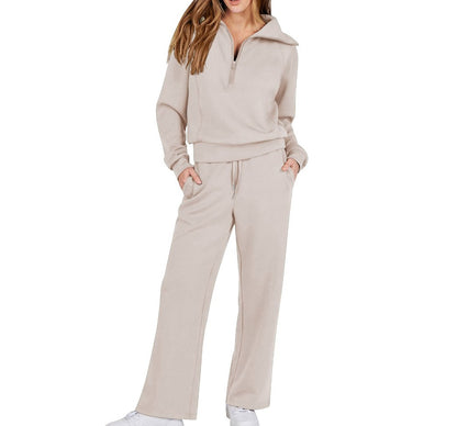 Casual Suit Solid Color Stitching Women's Clothing