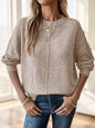 Solid Drop Shoulder Sweater,Long Sleeve Tops