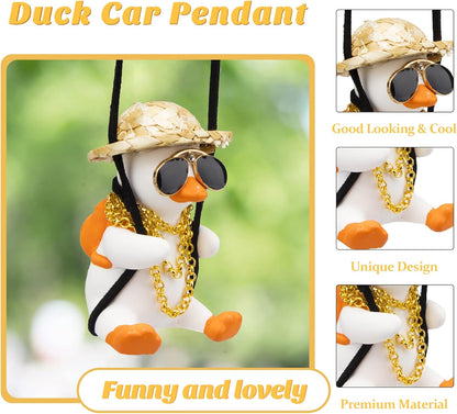 Shake Duck Car Pendant - Funny Hanging Ornament for Rear View Mirror - Cute Decoration