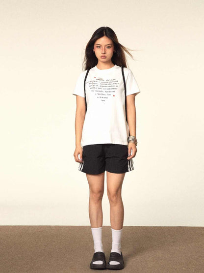 Lace Shorts Home Leisure Wide Leg Elastic Waist Sports Pants