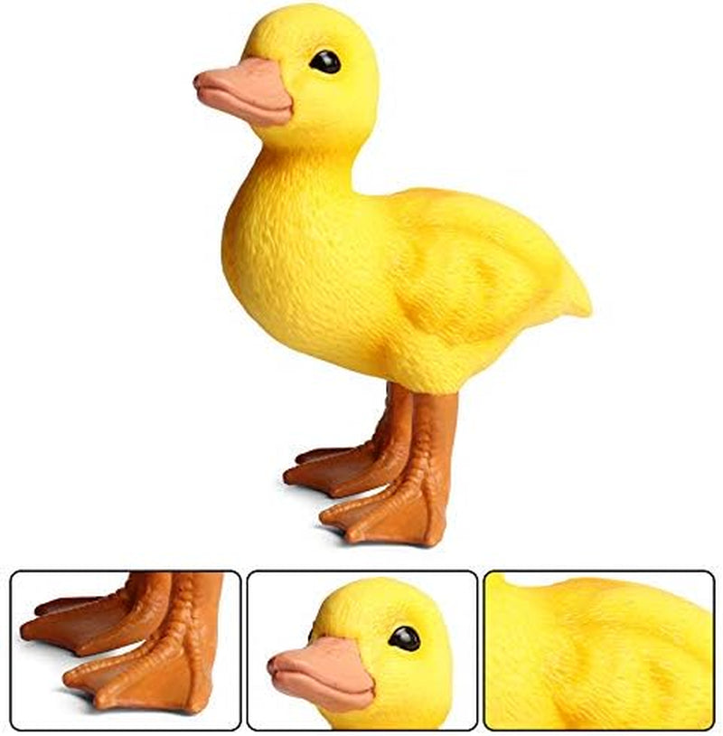 4 Inches Resin Duck Figurine Yellow Duck Figurine Miniature Duck Simulated Poultry Farm Duck Wild Duck Model Figurine Birthday Gift Decorations for Fairy Garden Home Office (Yellow)