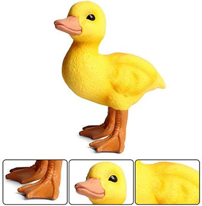 4 Inches Resin Duck Figurine Yellow Duck Figurine Miniature Duck Simulated Poultry Farm Duck Wild Duck Model Figurine Birthday Gift Decorations for Fairy Garden Home Office (Yellow)