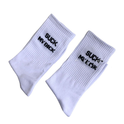 Men's Simple Casual White Letter Cotton Sock