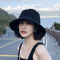 Big Brim Fisherman Hat Women's Sun Protection Solid Color Bucket Hat