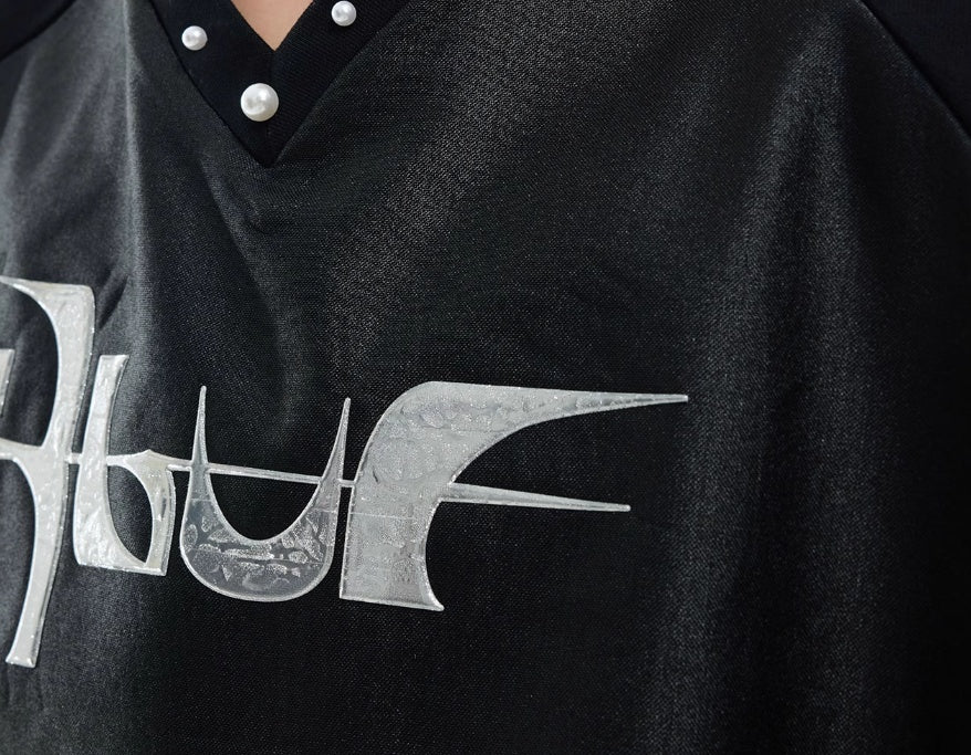 Niche Streamer Texture Deconstruction Split Stitching Short Sleeve