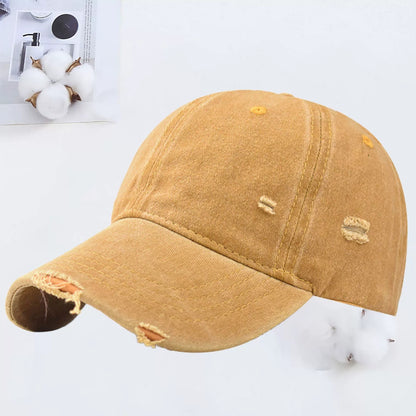 Outdoor Embroidered Printed Washed Hole Baseball Cap