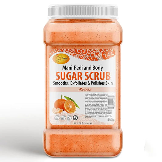 SPA REDI - Sugar Body Scrub Mandarin 128 Oz Exfoliating Moisturizing Hydrating and Nourishing Glow Polish Smooth and Fresh Skin - Body Exfoliator