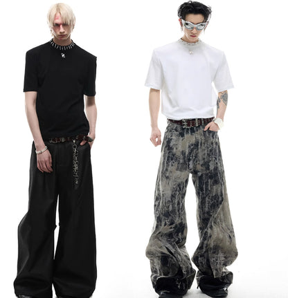 Modal Rhinestone Pearl Collar Stitching Design Short Sleeve