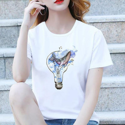 Personal Influencer Springsummer Casual Short-sleeved T-shirt For Women