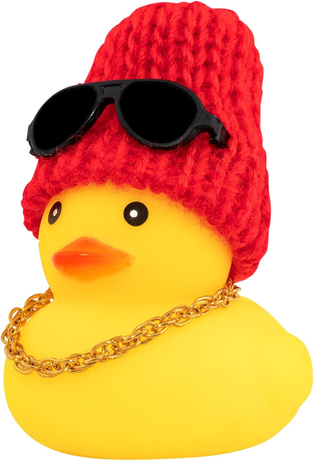 Rubber Duck Car Ornaments Yellow Duck Car Dashboard Decorations with Propeller Helmet for Christmas Decor and Home Decorations for Adults (U-Red)