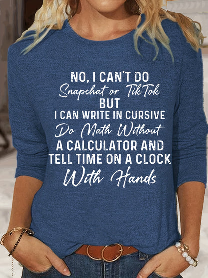 European And American Flower Plant Printed Round Neck Long Sleeve