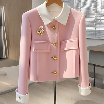 Color Thick Wool Fashionable Jacket Women's Autumn Small