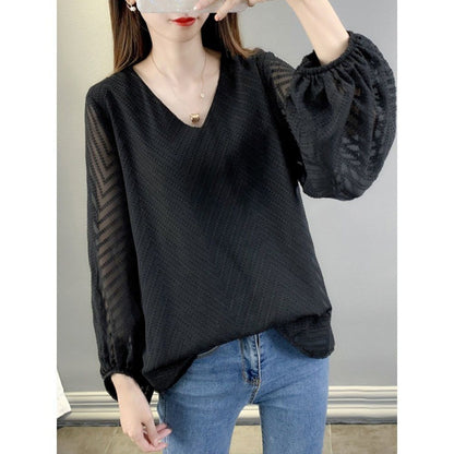 High-end Chiffon Top Fairy Slimming Belly-covering