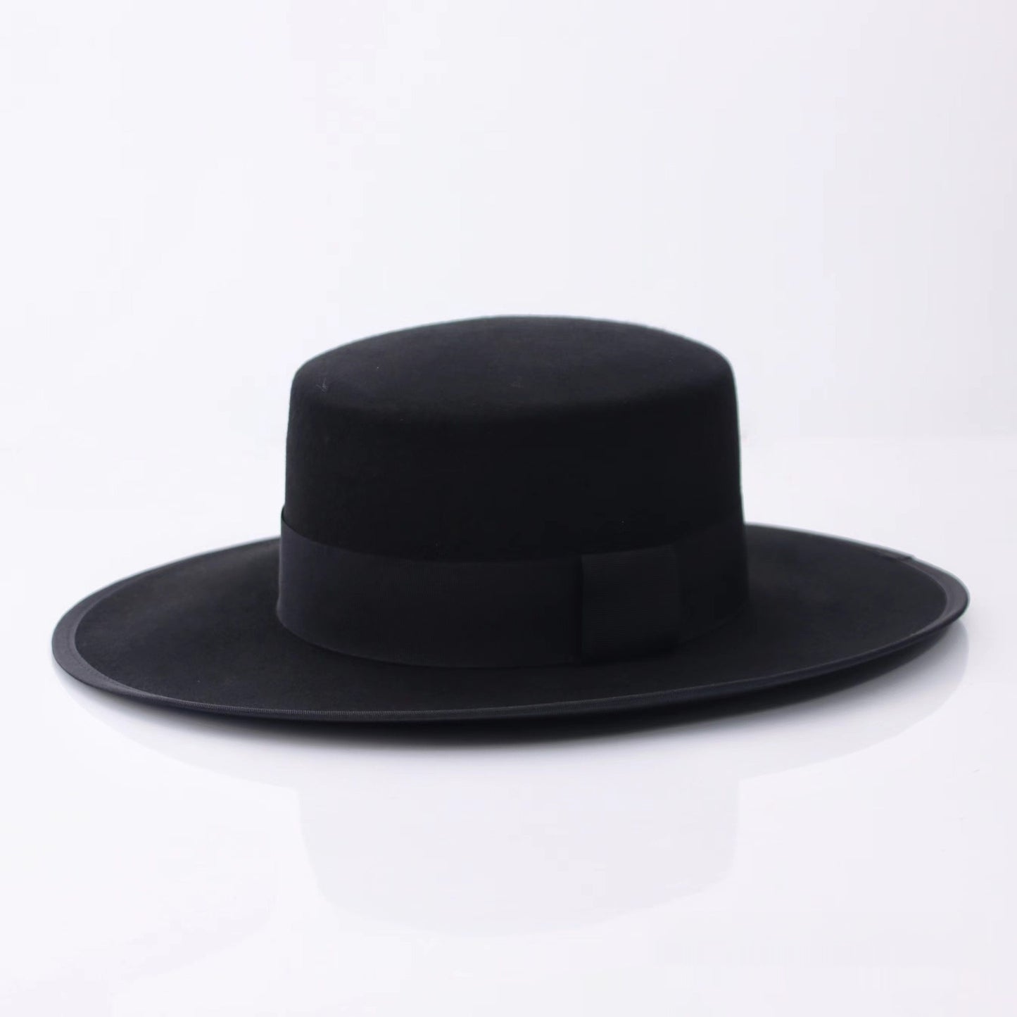 Autumn And Winter New Fashion All-match Flat Top Woolen Bowler Hat