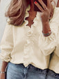 Women's Ruffle Sleeve Casual Shirt