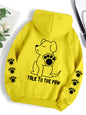 Funny Dog Cartoon Printed Hoodie Women's Warm