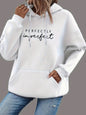 Letter Print Kangaroo Pocket Hoodie