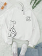 Kawaii OK Teddy Bear Printing Sweatshirts For Women Classic