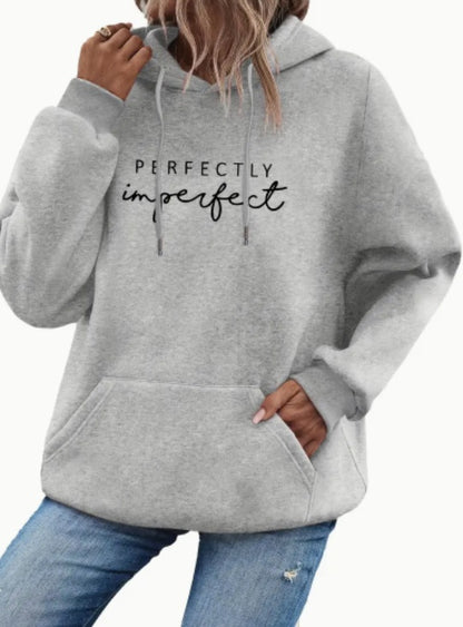 Letter Print Kangaroo Pocket Hoodie