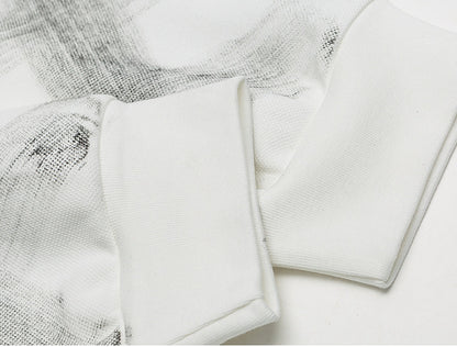 Retro Hand-painted Tie-dyed Long-sleeved T-shirt For Men