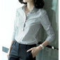 Striped Shirt Women's Long Sleeve Commute Slim-fit Design Sense