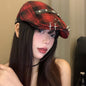 Dark Street Fashion Advance Hats Women's Neutral Plaid