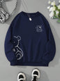 Kawaii OK Teddy Bear Printing Sweatshirts For Women Classic