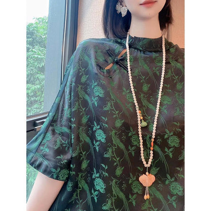 High-grade New Chinese Style Buckle Rayon Top