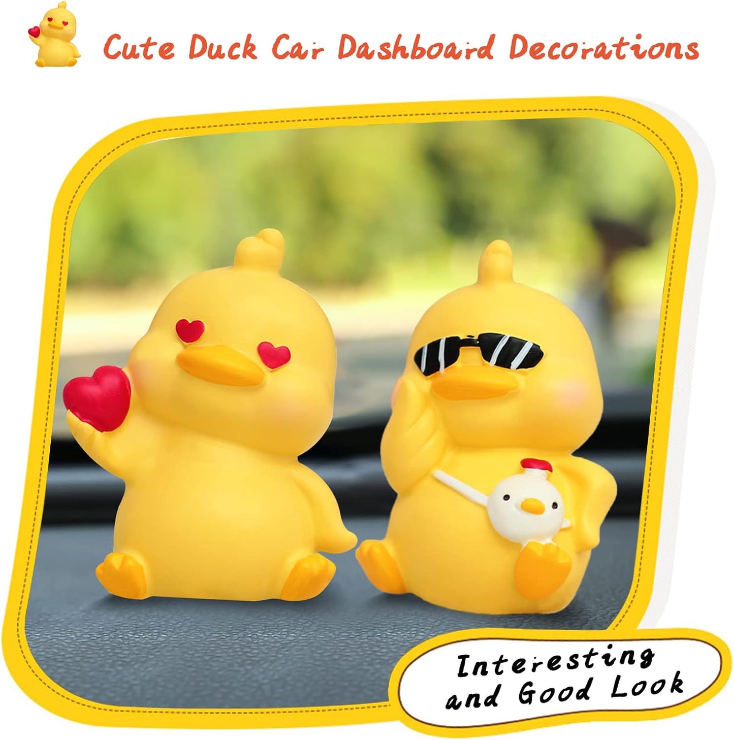 Yellow Duck Toy Car Ornaments Cool Duck Car Dashboard Decorations Duck