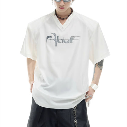 Niche Streamer Texture Deconstruction Split Stitching Short Sleeve