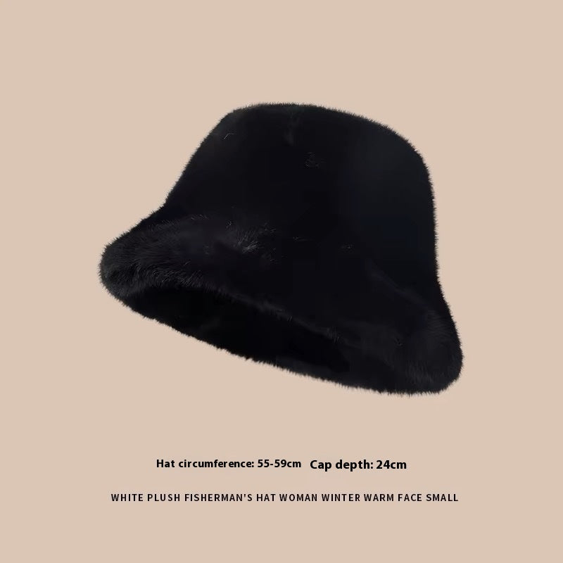 Plush Bonnet Children's Fleece-lined Bucket Bucket Hat