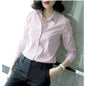 Striped Shirt Women's Long Sleeve Commute Slim-fit Design Sense