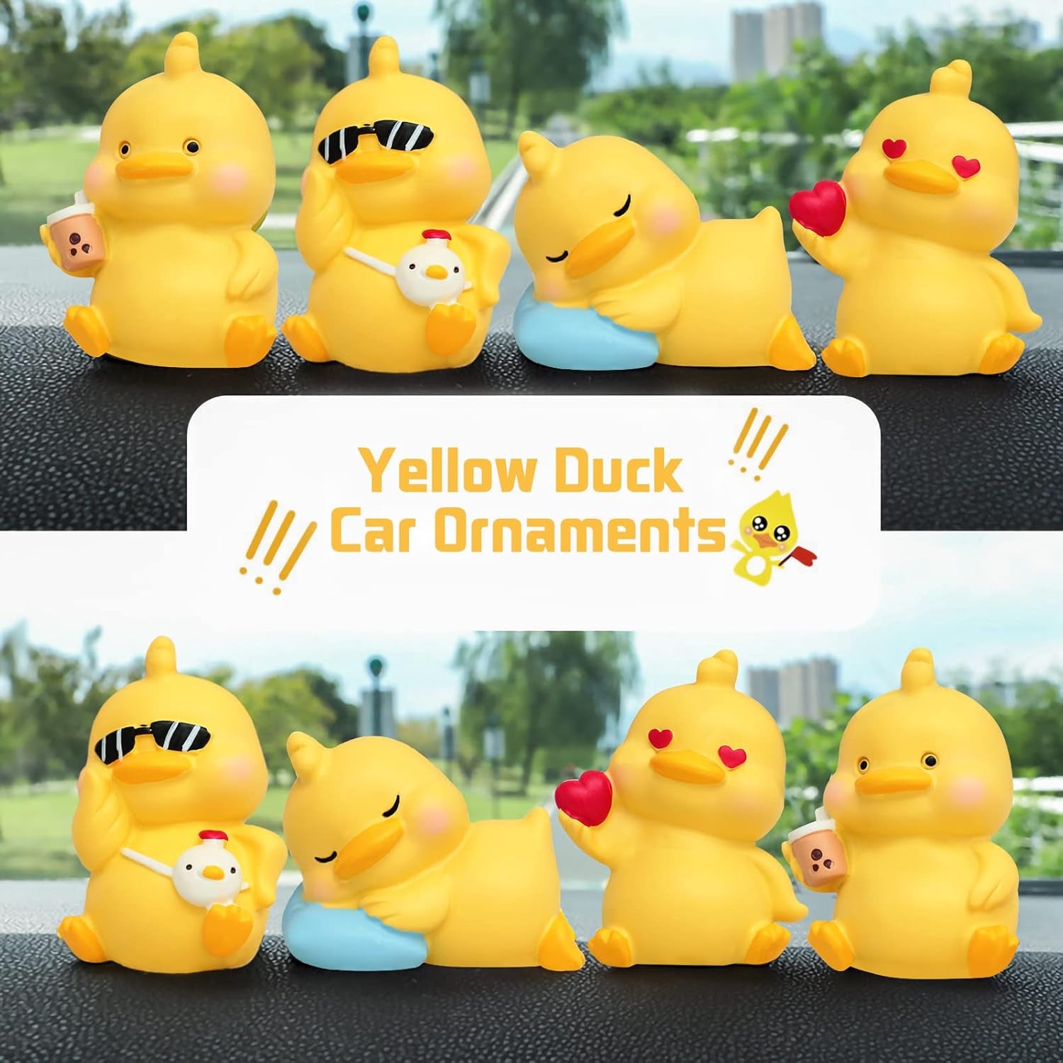 Yellow Duck Toy Car Ornaments Cool Duck Car Dashboard Decorations Duck