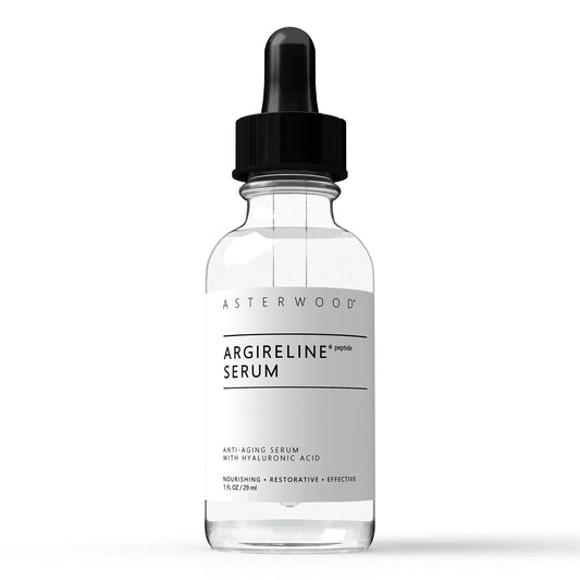 Asterwood Argireline Peptide with Hyaluronic Acid Serum - Wrinkle Reducing Anti-Aging Nourishing - Fragrance-Free - 1 Fl Oz
