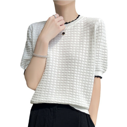 Cotton Lightweight Elegant Knitwear T-shirt