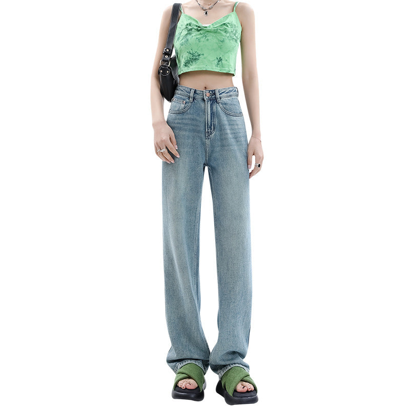 Women's Light-colored Narrow Wide-leg Jeans