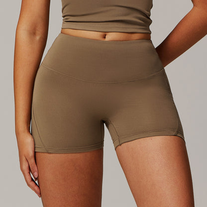 Brushed Polyester Tight Yoga Shorts