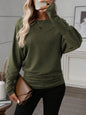 Women Solid Color Long Sleeve Minimalist Casual Top