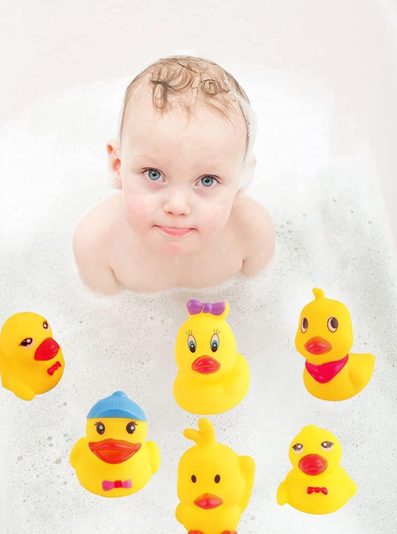 Yellow Rubber Ducks Preschool Bath Toys Bathtub Duckies Gift for Baby Shower Infants Toddlers Car Pool Float Halloween Adults Party Favors Carnival Decorations (Small Assorted 2.2''-12Pcs)