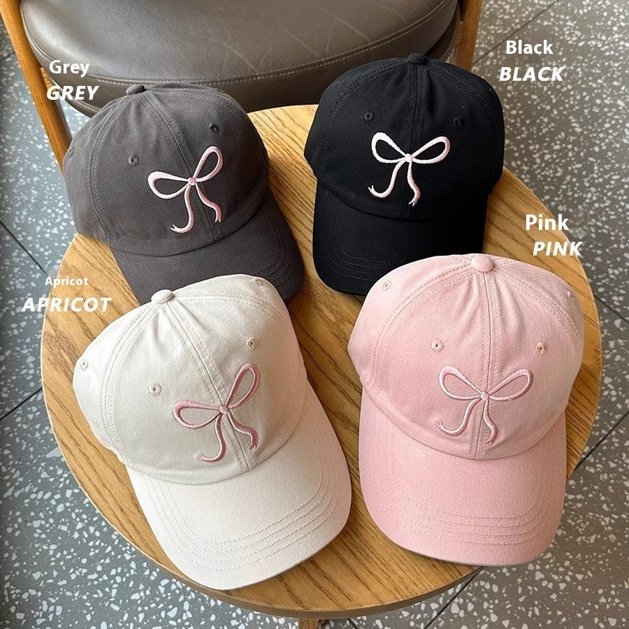 Ins Korean Style Baseball Cap Girl Bow Sweet