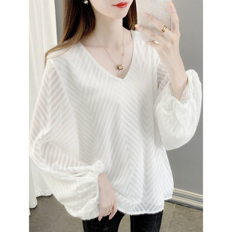 High-end Chiffon Top Fairy Slimming Belly-covering