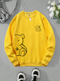 Kawaii OK Teddy Bear Printing Sweatshirts For Women Classic