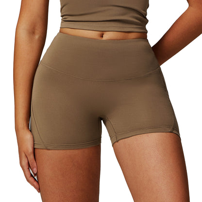 Brushed Polyester Tight Yoga Shorts