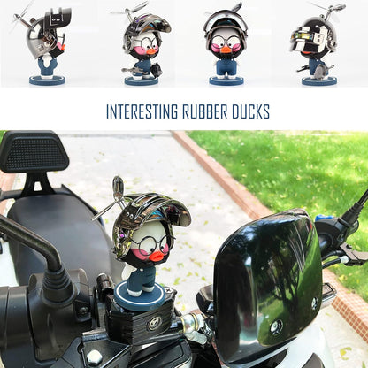 Car Dashboard Ornament Cute Rubber Duck，Office Car Cab Ornaments,Cool Spectacled Duck