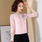 Embroidered Chiffon Shirt Lady Temperament Fashion
