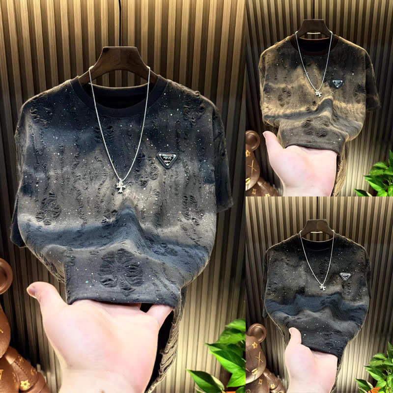 American-style Heavy Short-sleeved T-shirt Men's Summer High Sense