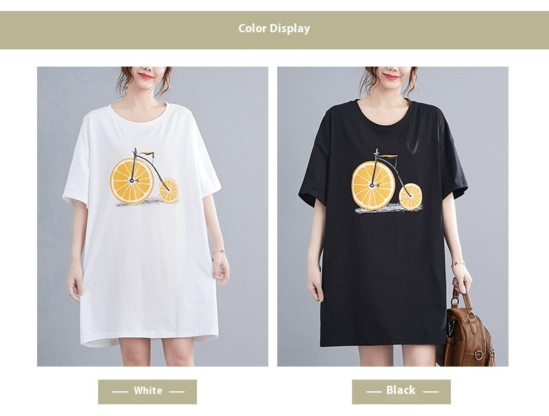 Plus Size Women's Bras 160 Loose Round Neck Print