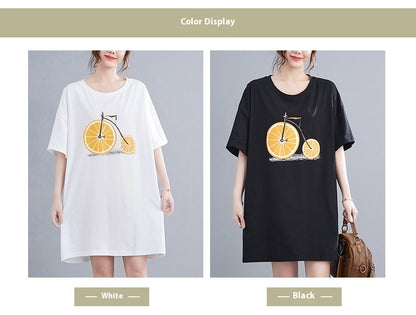 Plus Size Women's Bras 160 Loose Round Neck Print